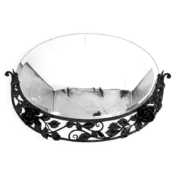Miroir Art déco en fer forgé à décor de roses, vers 1920