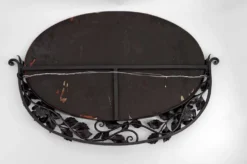 Miroir Art déco en fer forgé à décor de roses, vers 1920