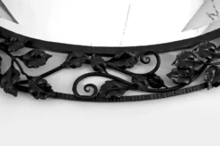 Miroir Art déco en fer forgé à décor de roses, vers 1920