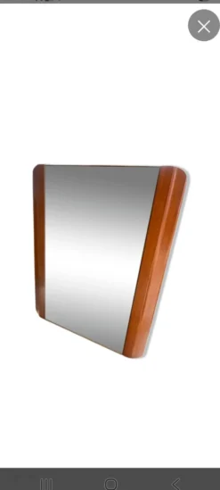 Miroir art déco moderniste en acajou