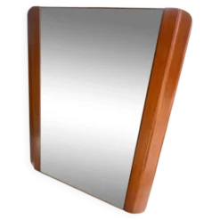 Miroir art déco moderniste en acajou
