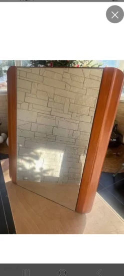 Miroir art déco moderniste en acajou