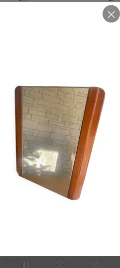 Miroir art déco moderniste en acajou