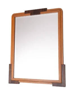 Miroir Art Déco néerlandais, cadre en chêne, École d'Amsterdam, années 1920
