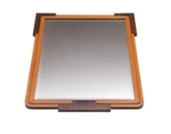 Miroir Art Déco néerlandais, cadre en chêne, École d'Amsterdam, années 1920