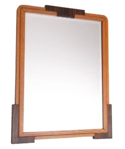 Miroir Art Déco néerlandais, cadre en chêne, École d'Amsterdam, années 1920