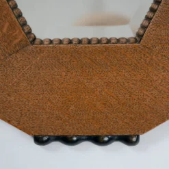 Miroir Art Déco néerlandais en chêne avec des détails ébénisés, 1920-1930