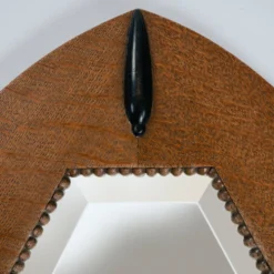 Miroir Art Déco néerlandais en chêne avec des détails ébénisés, 1920-1930