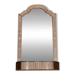Miroir Art Déco vénitien en verre des années 1920