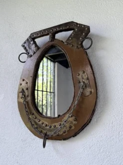 Miroir artisanal brutaliste « cheval »