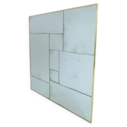 Miroir artisanal XL cadre en laiton vieilli à la main