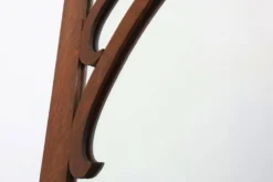 Miroir Art Nouveau en chêne avec incrustation dorée, France vers 1915
