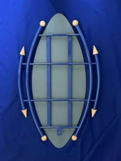 Miroir asymétrique postmoderniste bleu – esprit Memphis, années 1980