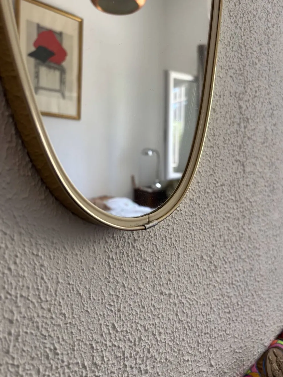 Miroir asymétrique rétroviseur vintage 1960 - 78 x 30 cm