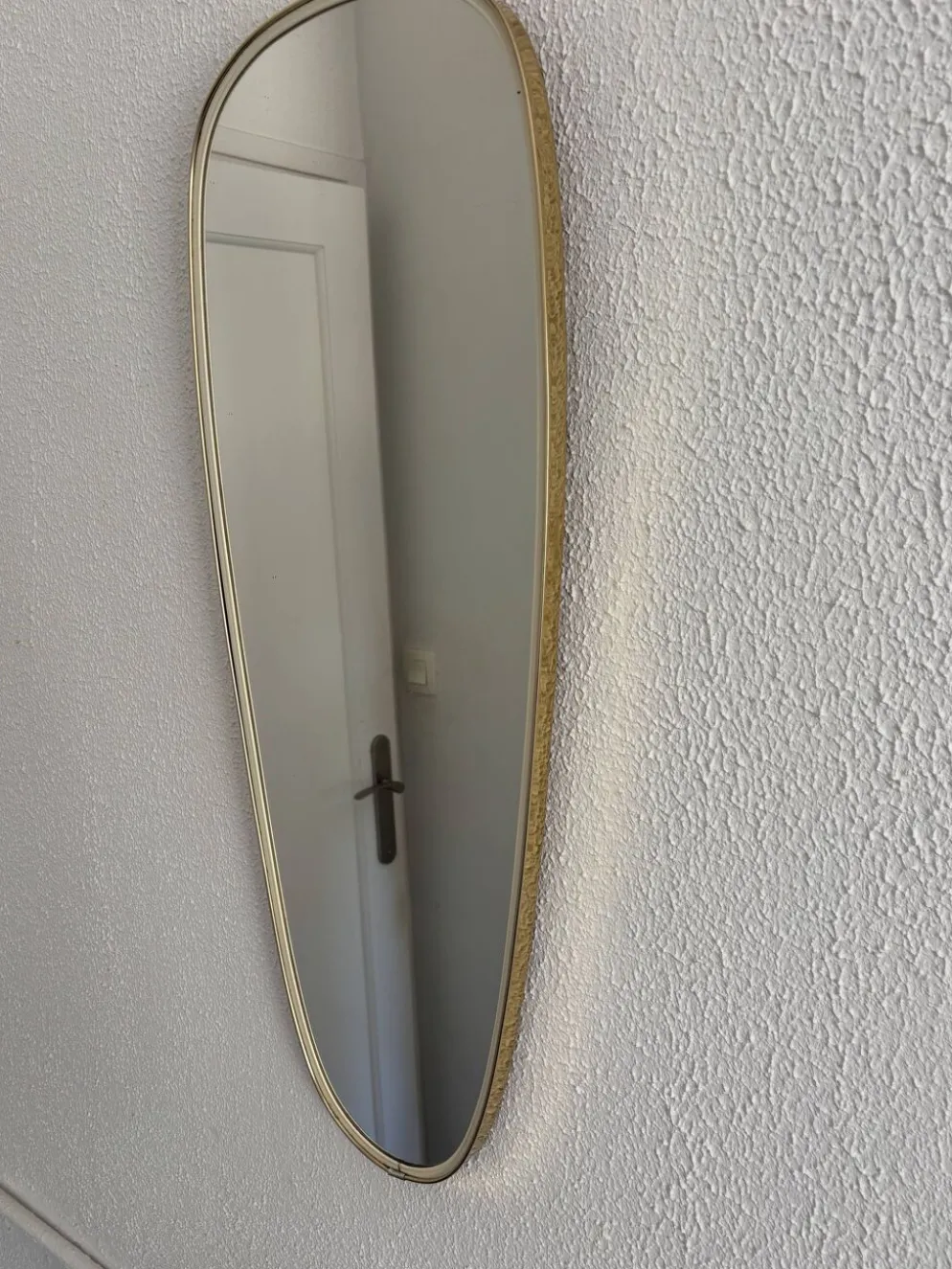 Miroir asymétrique rétroviseur vintage 1960 - 78 x 30 cm