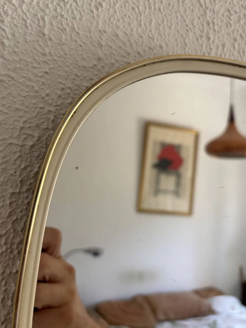Miroir asymétrique rétroviseur vintage 1960 - 78 x 30 cm