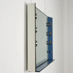 Miroir au design vintage avec lumières en verre, Italie, années 1960.