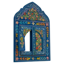 Miroir avec cadre en bois peint