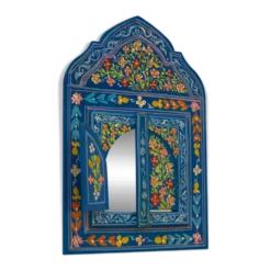 Miroir avec cadre en bois peint