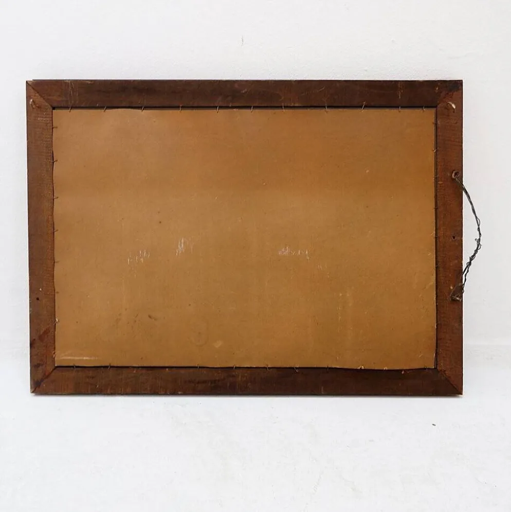 Miroir avec cadre en verre coloré, Italie, vers 1950