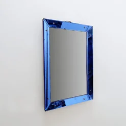 Miroir avec cadre en verre coloré, Italie, vers 1950