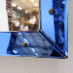 Miroir avec cadre en verre coloré, Italie, vers 1950