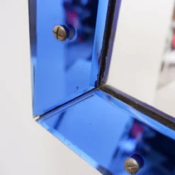 Miroir avec cadre en verre coloré, Italie, vers 1950