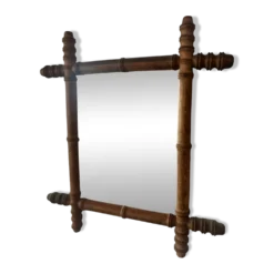 Miroir bambou bois début XXe siècle