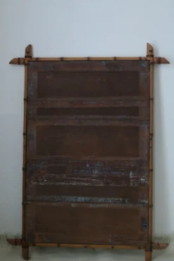 Miroir bambou clair vintage 107 x 79 cm