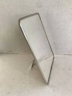 Miroir barbier contour aluminium + trépied décoration vintage