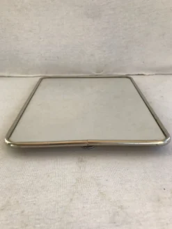 Miroir barbier contour aluminium + trépied décoration vintage