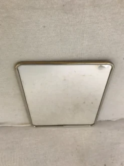 Miroir barbier contour aluminium + trépied décoration vintage
