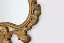 Miroir baroque belge du 20e siècle en bois doré, années 1950