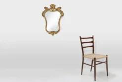 Miroir baroque belge du 20e siècle en bois doré, années 1950