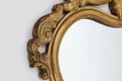 Miroir baroque belge du 20e siècle en bois doré, années 1950