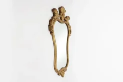 Miroir baroque belge du 20e siècle en bois doré, années 1950