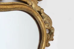 Miroir baroque belge du 20e siècle en bois doré, années 1950