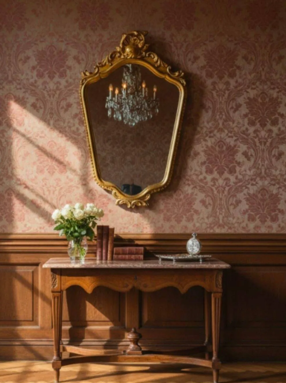Miroir baroque doré vintage / miroir mural