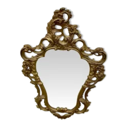 Miroir baroque en bois doré vintage ancien