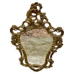 Miroir baroque en bois doré vintage ancien