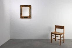 Miroir baroque en bois noir et doré sculpté, France années 1850.
