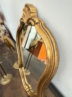 Miroir baroque en résine dorée Vintage