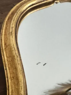 Miroir baroque en résine dorée Vintage