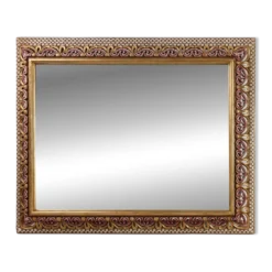 Miroir baroque revival en bois sculpté, Italie vers 1960