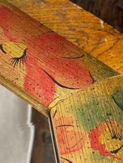 Miroir biseauté, de forme octogonale, en bois
