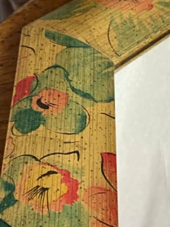 Miroir biseauté, de forme octogonale, en bois