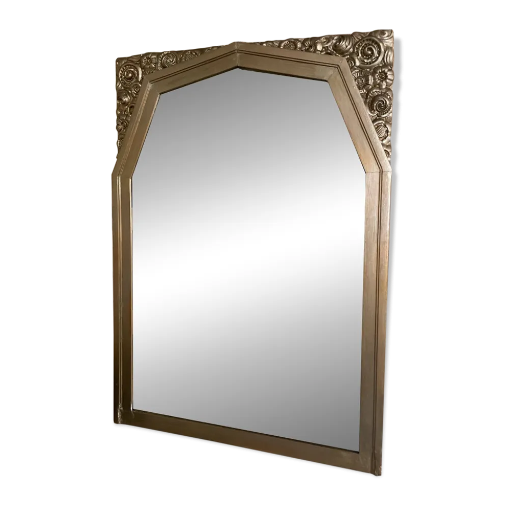 Miroir biseauté doré
