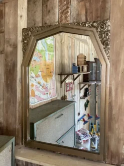 Miroir biseauté doré