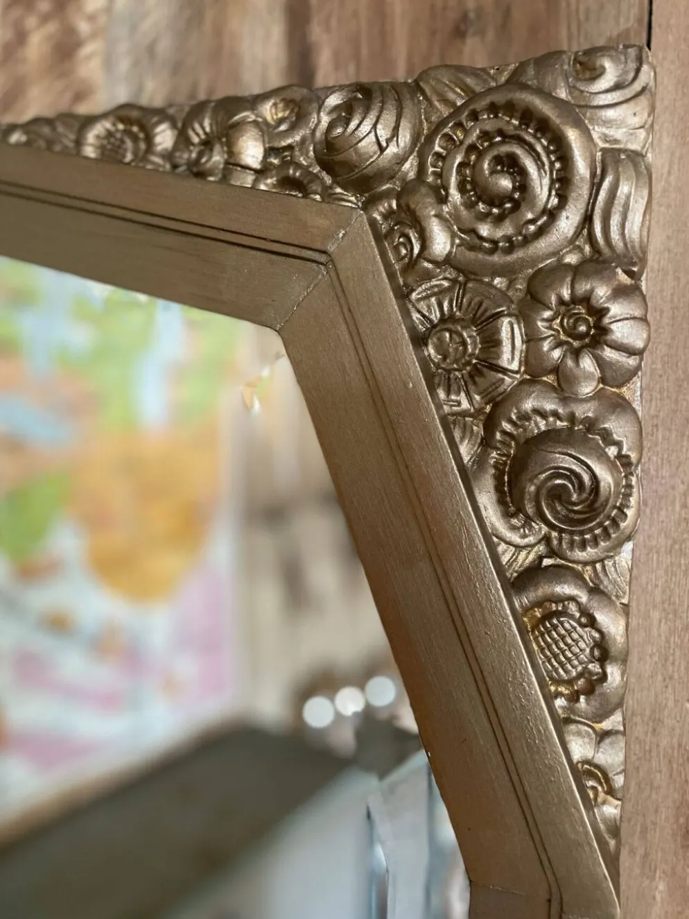Miroir biseauté doré