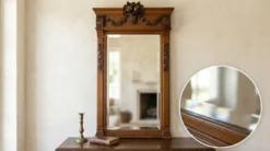 Miroir biseauté en bois sculpté
